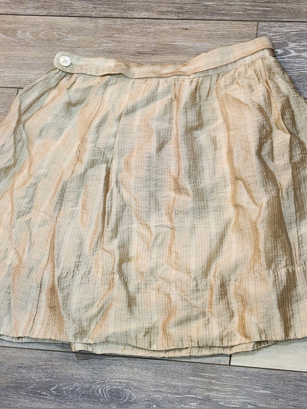 BCBGMaxAzria Cream and Tan Striped Mini Skirt Size Small
